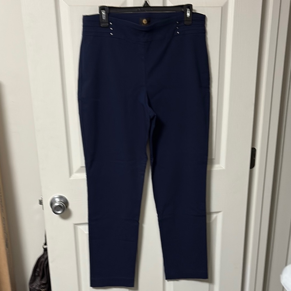 JM Collection Navy Ankle Pants